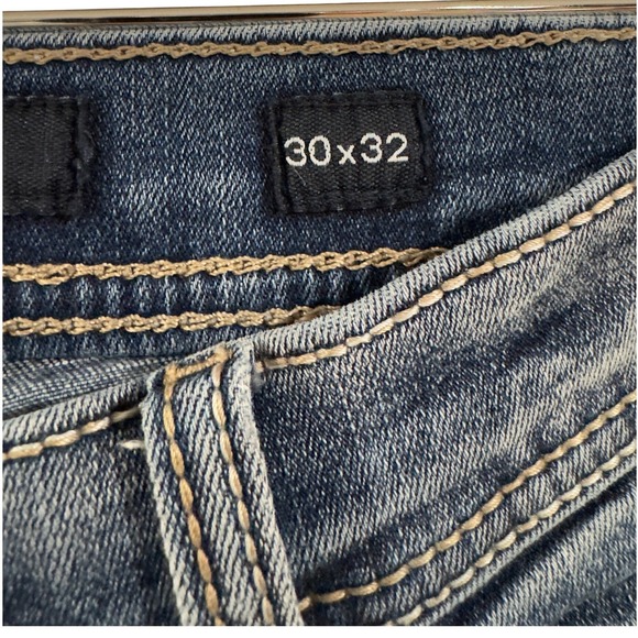 BKE Alec Slim Fit Straight Leg Jeans Mens 30x32 Blue Medium Wash Stretch Denim - Picture 3 of 6